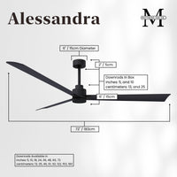 Alessandra 3-Blade Ceiling Fan Without Light Kit