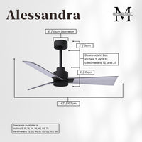 Alessandra 3-Blade Ceiling Fan Without Light Kit