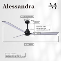Alessandra 3-Blade Ceiling Fan Without Light Kit