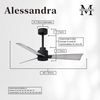 Alessandra 3-Blade Ceiling Fan Without Light Kit