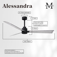 Alessandra 3-Blade Ceiling Fan Without Light Kit