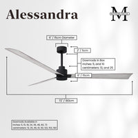 Alessandra 3-Blade Ceiling Fan Without Light Kit