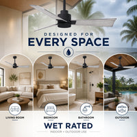 Alessandra 3-Blade Ceiling Fan Without Light Kit
