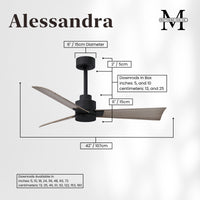 Alessandra 3-Blade Ceiling Fan Without Light Kit