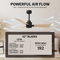 Alessandra 3-Blade Ceiling Fan Without Light Kit