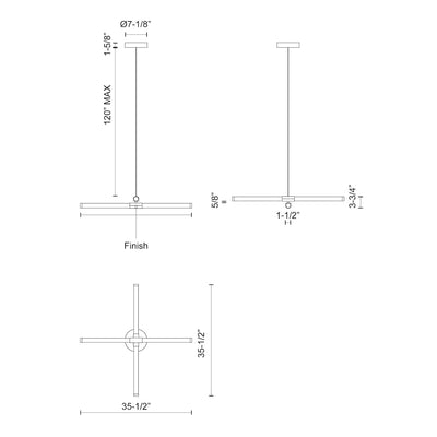 Akari 37-in Aluminum Chandelier