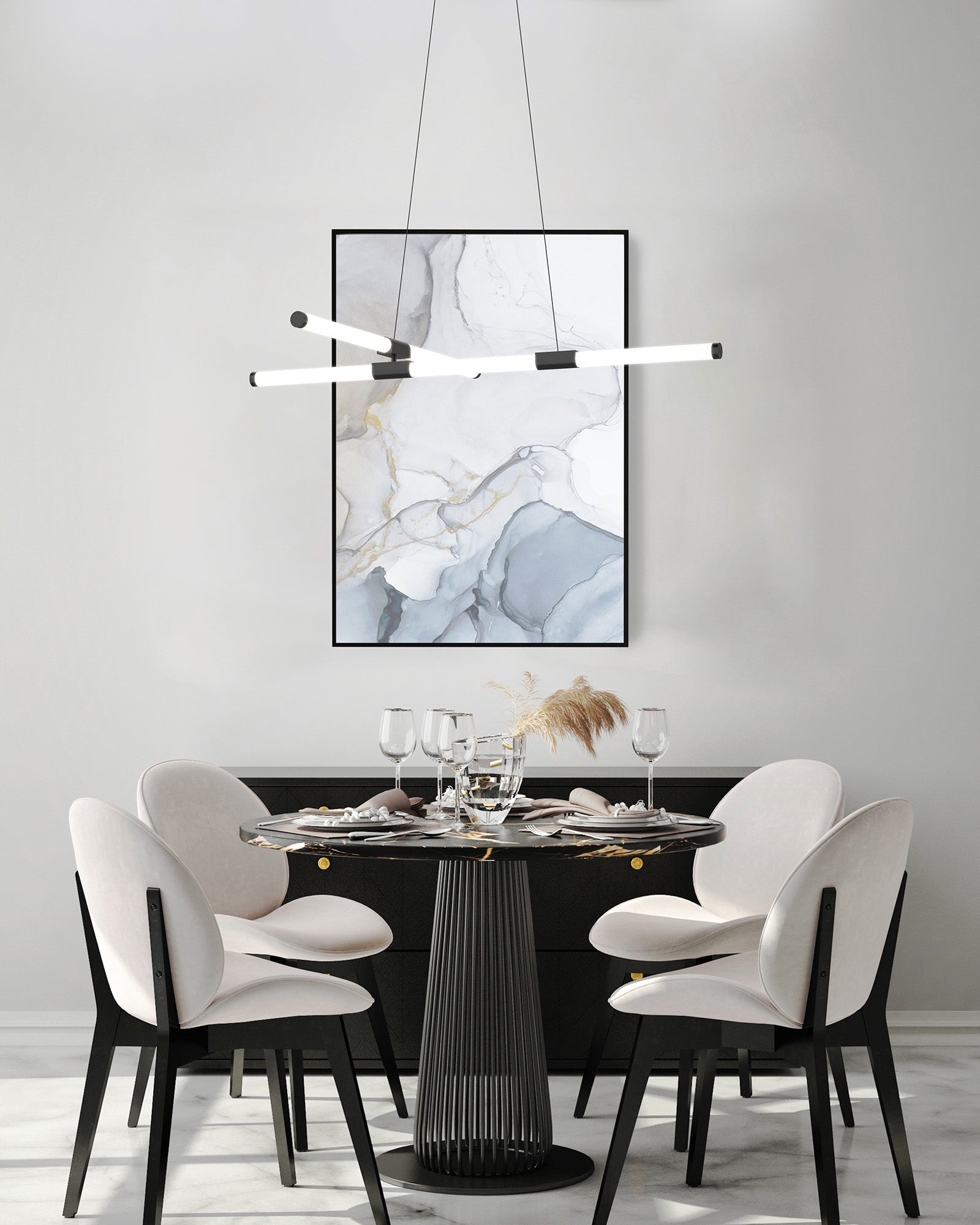 Akari 48-in Aluminum Chandelier