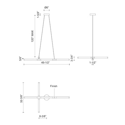 Akari 48-in Aluminum Chandelier