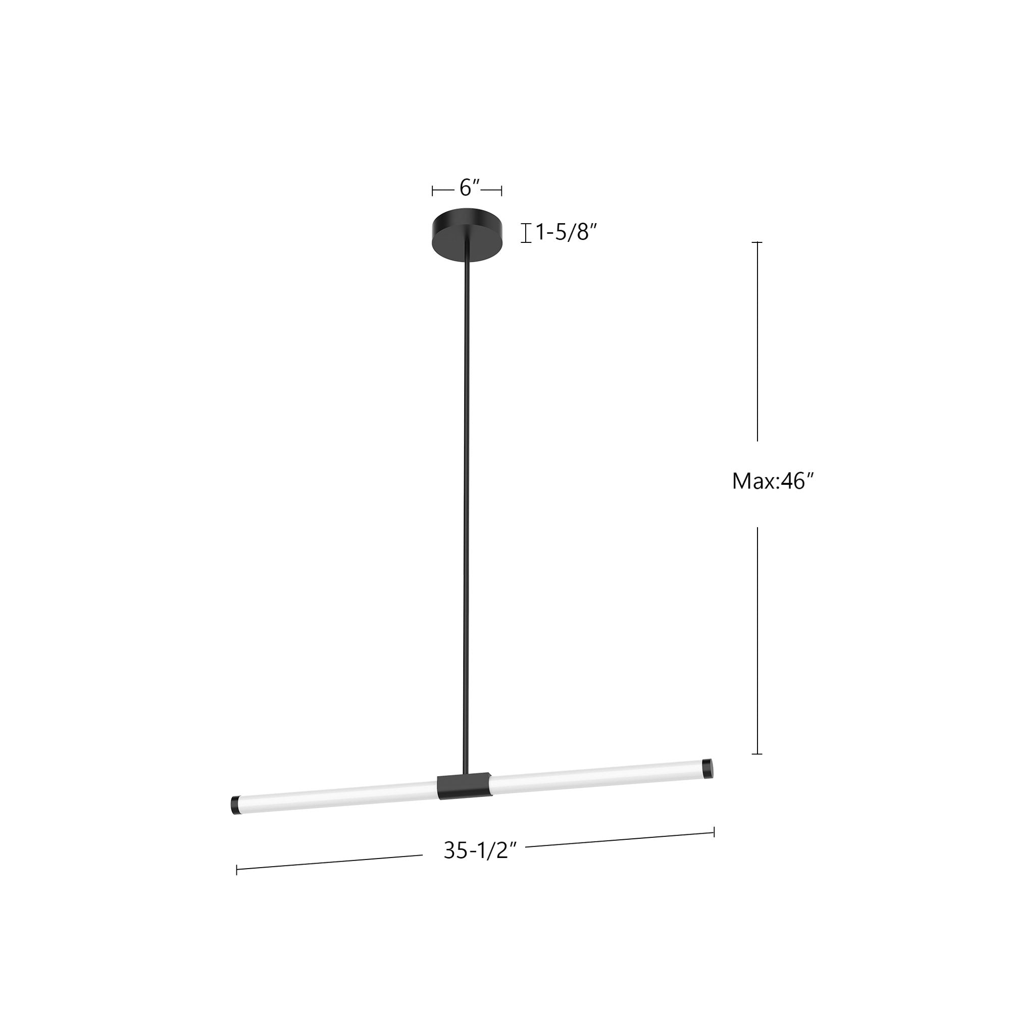 Akari 37-in Aluminum Linear Pendant