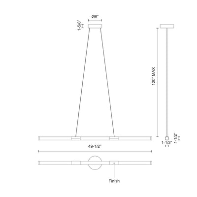 Akari 48-in Aluminum Linear Pendant