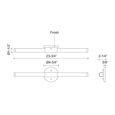 Akari 24-in Aluminum Vanity Light