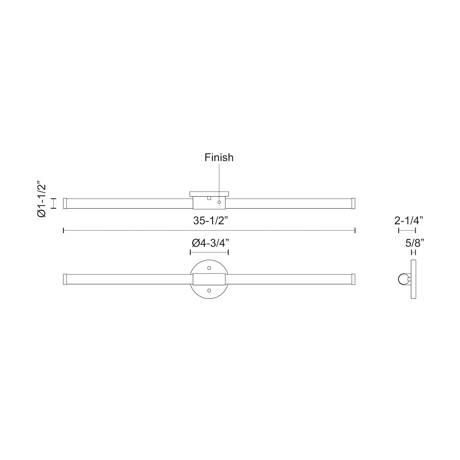 Akari 36-in Aluminum Vanity Light