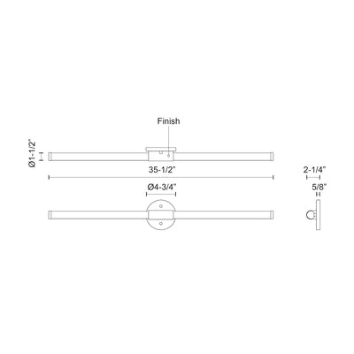 Akari 36-in Aluminum Vanity Light
