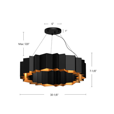 Akira 30-in Steel Chandelier