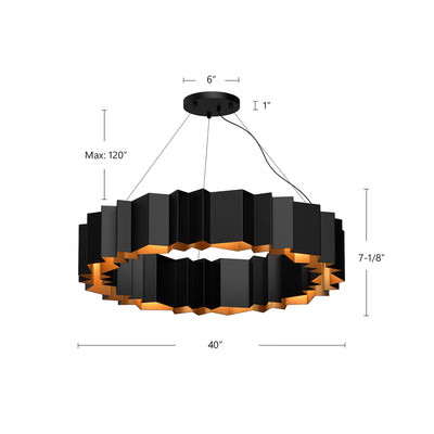 Akira 40-in Steel Chandelier