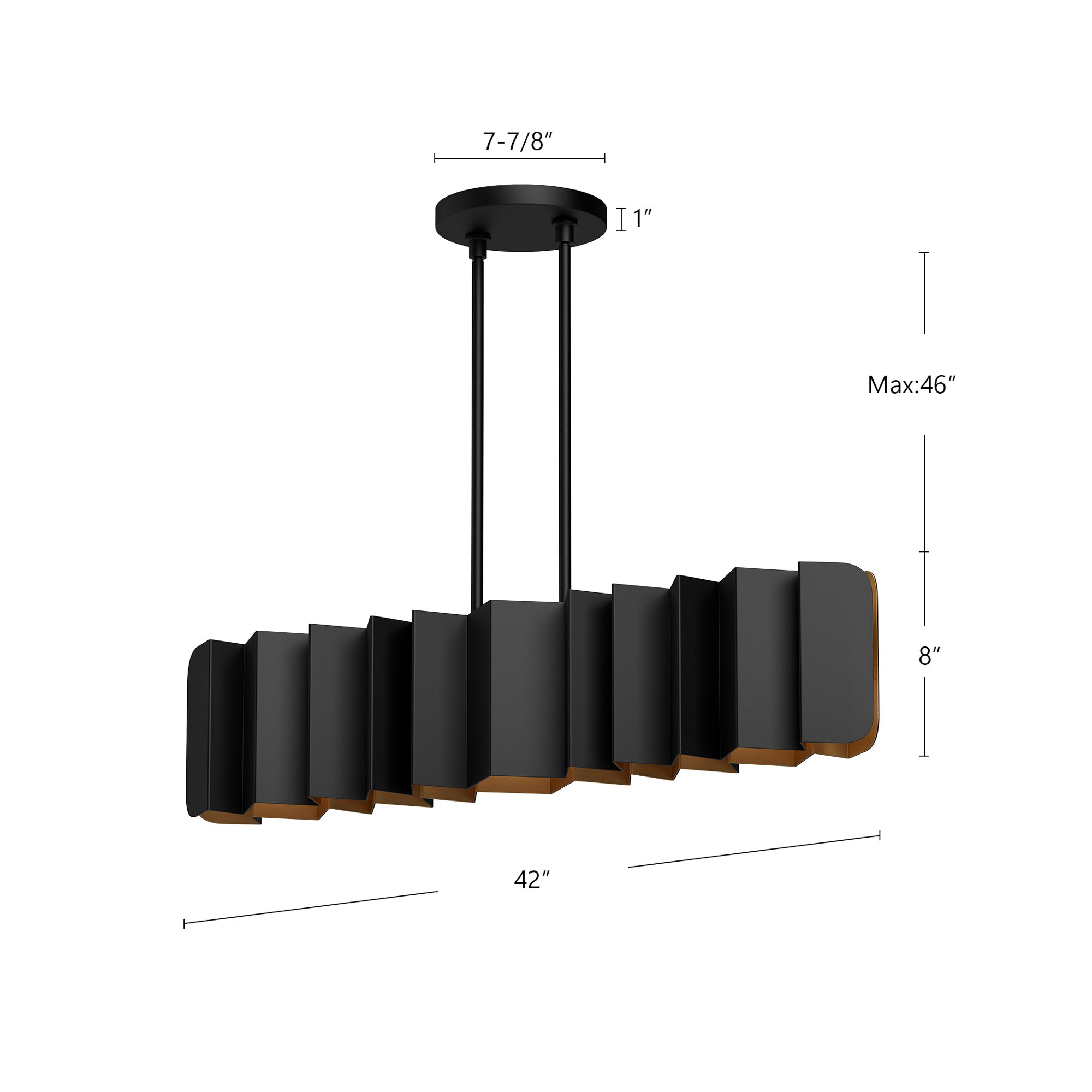 Akira 42-in Steel Linear Pendant