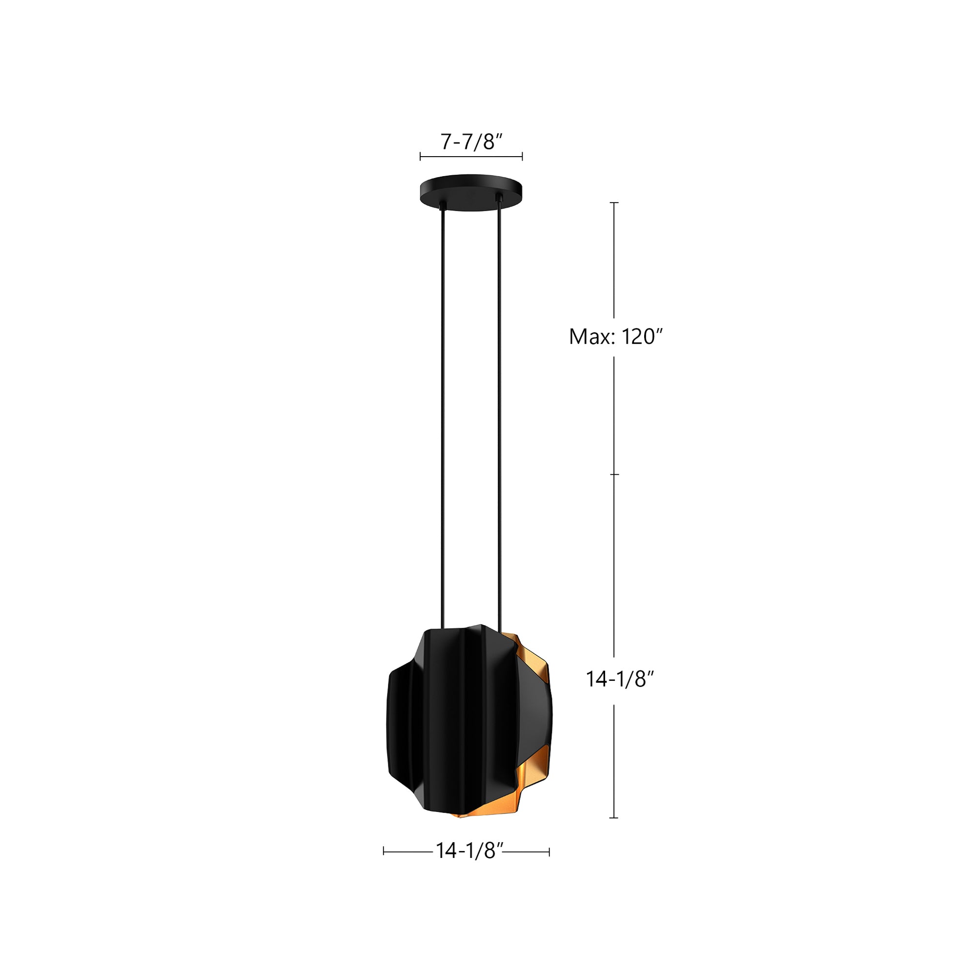 Akira 14-in 2-Light Steel Socket Pendant