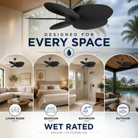 Alessandra Tropical 5-Blade Ceiling Fan Without Light Kit