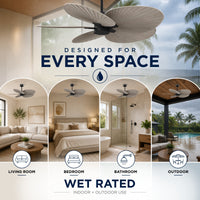 Alessandra Tropical 5-Blade Ceiling Fan Without Light Kit