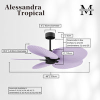 Alessandra Tropical 5-Blade Ceiling Fan Without Light Kit
