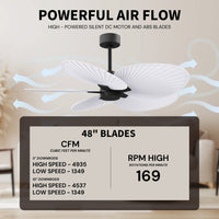 Alessandra Tropical 5-Blade Ceiling Fan Without Light Kit