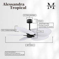 Alessandra Tropical 5-Blade Ceiling Fan Without Light Kit