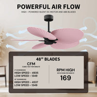 Alessandra Tropical 5-Blade Ceiling Fan Without Light Kit