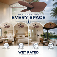 Alessandra Tropical 5-Blade Ceiling Fan Without Light Kit
