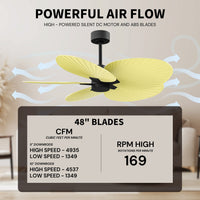 Alessandra Tropical 5-Blade Ceiling Fan Without Light Kit
