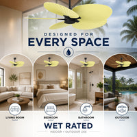 Alessandra Tropical 5-Blade Ceiling Fan Without Light Kit