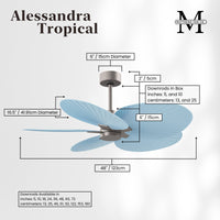 Alessandra Tropical 5-Blade Ceiling Fan Without Light Kit