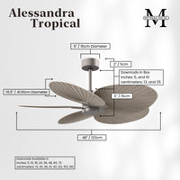 Alessandra Tropical 5-Blade Ceiling Fan Without Light Kit