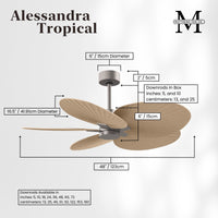 Alessandra Tropical 5-Blade Ceiling Fan Without Light Kit