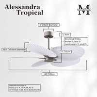 Alessandra Tropical 5-Blade Ceiling Fan Without Light Kit