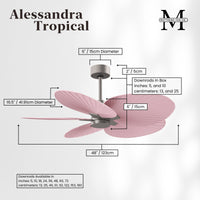 Alessandra Tropical 5-Blade Ceiling Fan Without Light Kit