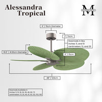 Alessandra Tropical 5-Blade Ceiling Fan Without Light Kit