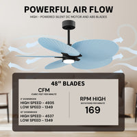 Alessandra Tropical 5-Blade Ceiling Fan with LED Light