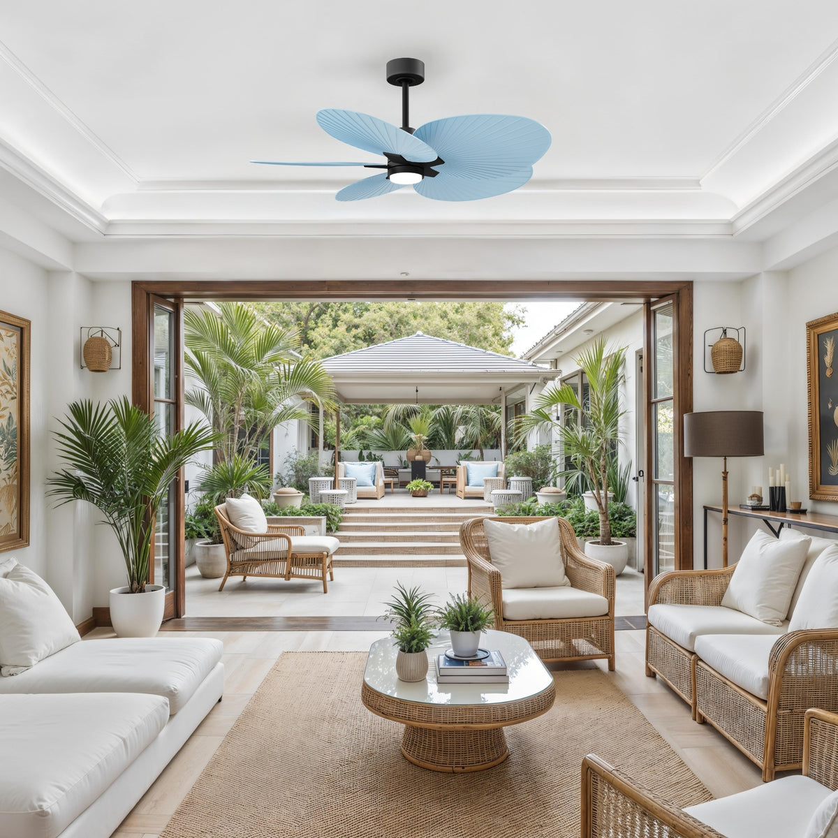Alessandra Tropical 5-Blade Ceiling Fan with LED Light