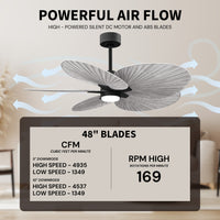 Alessandra Tropical 5-Blade Ceiling Fan with LED Light