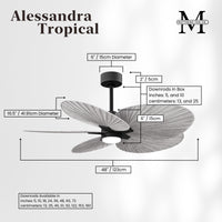 Alessandra Tropical 5-Blade Ceiling Fan with LED Light