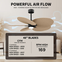 Alessandra Tropical 5-Blade Ceiling Fan with LED Light