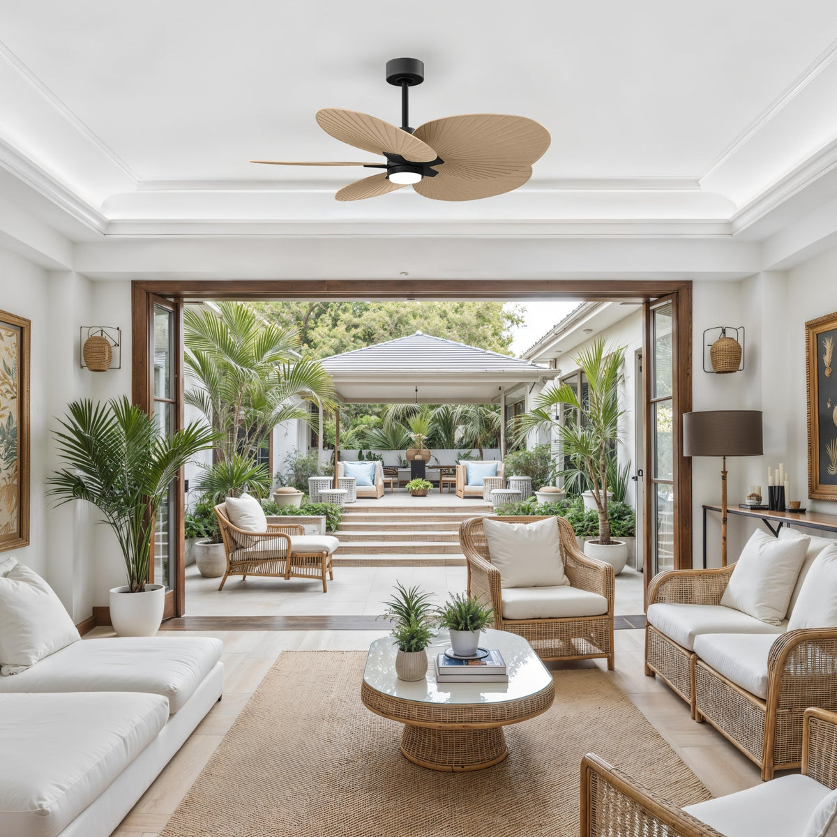 Alessandra Tropical 5-Blade Ceiling Fan with LED Light