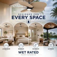 Alessandra Tropical 5-Blade Ceiling Fan with LED Light