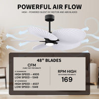 Alessandra Tropical 5-Blade Ceiling Fan with LED Light