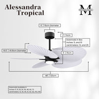 Alessandra Tropical 5-Blade Ceiling Fan with LED Light