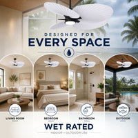 Alessandra Tropical 5-Blade Ceiling Fan with LED Light