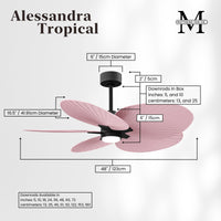 Alessandra Tropical 5-Blade Ceiling Fan with LED Light