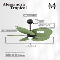 Alessandra Tropical 5-Blade Ceiling Fan with LED Light