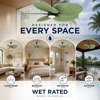Alessandra Tropical 5-Blade Ceiling Fan with LED Light