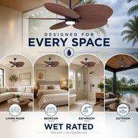 Alessandra Tropical 5-Blade Ceiling Fan with LED Light
